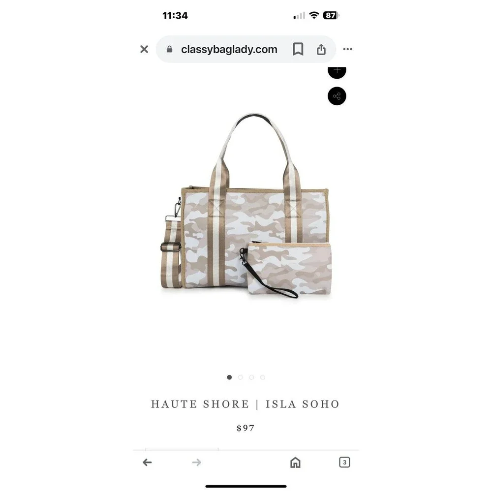 Haute Shore Isla neoprene tote with smaller bag NWT 97$